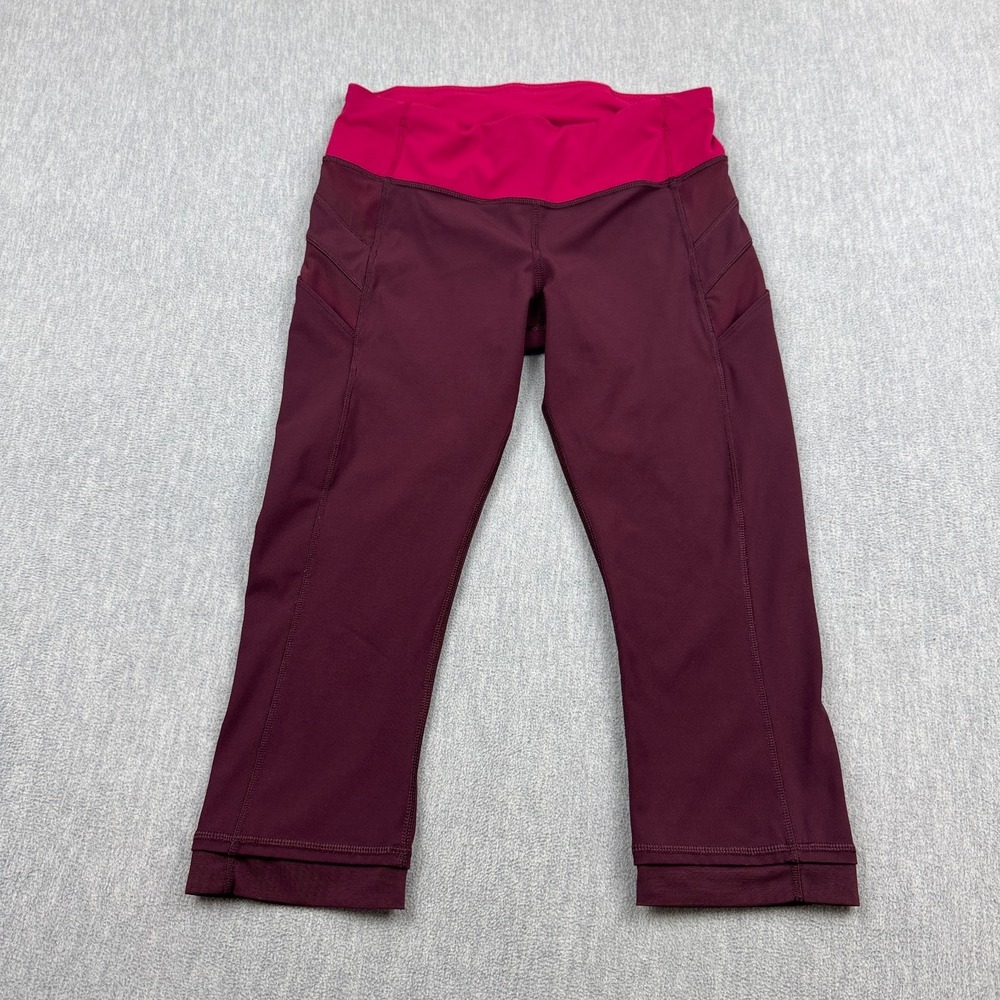 Lululemon Leggings Womens 6 Red Bordeaux Drama Bumble‎ Berry Illumina Crop Yoga